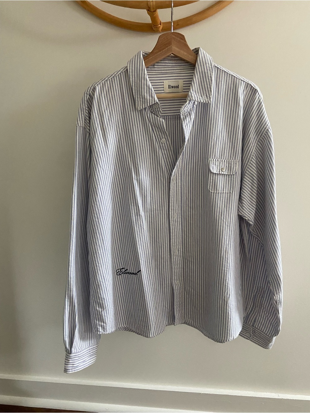 Elwood Blue & White Stripe Button-Up Shirt